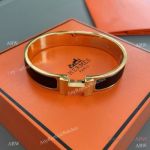 New Copy Hermes Clic Clac H Bracelet Brushed Enamel&Gold Hardware Jewelry